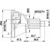 Шрус граната PATRON Audi A2 (8Z) 1 2000 – 2005 PCV1413 SC73Q XF