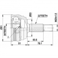 Шрус граната PATRON U9 SEDO PCV1190 Volkswagen Lupo (6X1, 6E1) 1 Хэтчбек 1.7 SDI 60 л.с. 1998 – 2005