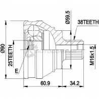 Шрус граната PATRON C 60UI PCV1119 3523977