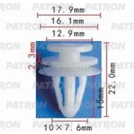 Клипса пластмассовая P37-1059S PATRON ZAVT 1 P37-1059S 1441229425