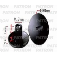 Клипса пластмассовая P37-1275S PATRON P37-1275S 1441241291 AHT 2YB9