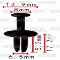Клипса пластмассовая P37-0205S PATRON P37-0205S 1441243435 GO W7NL