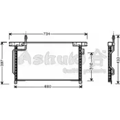 Радиатор кондиционера ASHUKI N657-59 CONQ 7 MU1I1T 3051006