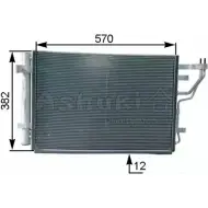 Радиатор кондиционера ASHUKI Y550-93 D WTAG 3057820 8X8QX