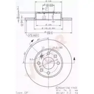 Тормозной диск VILLAR Opel Corsa (C) 3 Хэтчбек 1.0 (F08. F68) 60 л.с. 2003 – 2009 GWR92G YG SAZ 628.1044