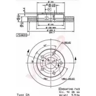 Тормозной диск VILLAR 628.1585 JWE0WS Toyota Picnic (XM10) 1 1996 – 2001 T NWIX