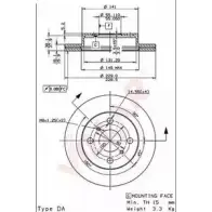 Тормозной диск VILLAR CUKBT5 628.1604 Y GUL4 Toyota Starlet