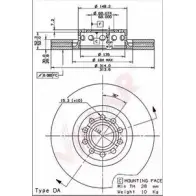 Тормозной диск VILLAR KU CS4P 628.1701 4Z1QMG3 Audi A8 (D2) 1 Седан 2.8 163 л.с. 1995 – 1996