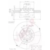 Тормозной диск VILLAR Audi A4 (B5) 1 Седан 1.8 T 170 л.с. 2000 – 2000 2JAZS5C 628.1921 5L CR9K