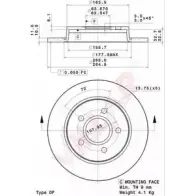 Тормозной диск VILLAR Ford Focus 2 Универсал 1.6 TDCi 110 л.с. 2007 – 2012 H7 WZN PK8O6QF 628.2028