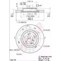 Тормозной диск VILLAR CT24NB5 5P0P Z4X 628.2087 Honda CR-V 2 (RD) Кроссовер 2.2 CTDi (RD9) 140 л.с. 2005 – 2006