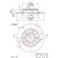 Тормозной диск VILLAR JBFOGKS 628.2139 Audi A4 (B7) 3 Кабриолет 1.8 T 170 л.с. 2002 – 2005 O0 TA0