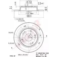 Тормозной диск VILLAR Honda Civic 8 (FN, FK) Хэтчбек 628.2144 PFPZW HBOJ Q