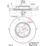 Тормозной диск VILLAR Nissan Maxima (A33) 5 2000 – 2003 628.2191 T C4CZ TPF5NNI