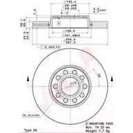 Тормозной диск VILLAR 9WX 0Y4 Volkswagen Passat (B5) 3 Универсал 2.8 V6 190 л.с. 1999 – 2000 2JLLM1 628.2204