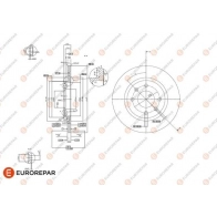 Тормозной диск EUROREPAR R4M3H JU8 P9AD 1618890380 1424984730 - Изображение 2