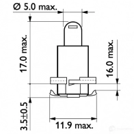 Лампа панели приборов PHILIPS GOC 48402428 Bax 8,5d/2 yellow 836926 24029CP - Изображение 2