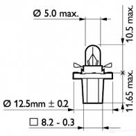 Лампа панели приборов PHILIPS GOC 48390428 Bax 8,5d/2 grey 13598CP 836497 - Изображение 2