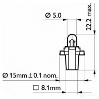 Лампа панели приборов PHILIPS 835402 GOC 53018530 Bax 8,3s/1,35 black 12597B2 - Изображение 2