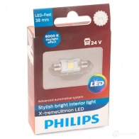 Лампа светодиодная C5W X-TREMEVISION LED 1 Вт 24 В 6000K PHILIPS 249446000KX1 1200901059 C5W LED GOC 38339330 - Изображение 2