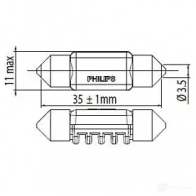 Лампа светодиодная C5W X-TREMEVISION LED 1 Вт 24 В 6000K PHILIPS 249446000KX1 1200901059 C5W LED GOC 38339330 - Изображение 4