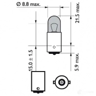 Лампа T4W WHITEVISION 4 Вт 12 В PHILIPS 12929NBVB2 835774 GOC 22105630 22105630 - Изображение 2