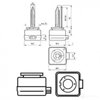 Лампа ксеноновая D1S PK32D-2 35 Вт 85 В PHILIPS 1423275879 D1S GOC 36546733 85415BVUC1 - Изображение 2