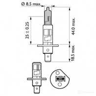 Лампа галогеновая H1 WHITEVISION 55 Вт 12 В PHILIPS 4RM69 GOC 37156730 12258WHVB1 834610 - Изображение 2
