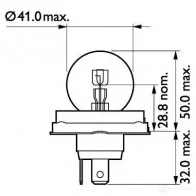Лампа галогеновая R2 P45T-41 50/55 Вт 24 В PHILIPS 1423275874 13620B1 GOC 40451030 OZU3I - Изображение 2