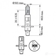 Лампа галогеновая H1 WHITEVISION 55 Вт 12 В PHILIPS GOC 78884928 12258WHVSM 834619 E2R1E - Изображение 3