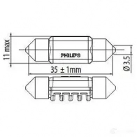 Лампа C5W SV8.5 1 Вт 24 В PHILIPS 1423275876 249434000KX1 C5W LED GOC 38746930