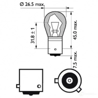 Лампа накаливания PHILIPS 12496NAB2 835094 GOC 52372930 PY21W - Изображение 3