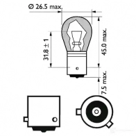Лампа накаливания PHILIPS 835100 12496SVB2 GOC 31117730 PY21W - Изображение 4
