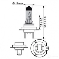 Лампа галогеновая H7 BLUEVISION MOTO 55 Вт 12 В PHILIPS GOC 35153830 12972BVUBW 836010 GOC 35153830 - Изображение 2