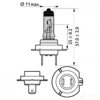Лампа галогеновая H7 RACINGVISION PX26D 55 Вт 12 В 3500K PHILIPS 836175 KZUDW GOC 24828 12972RVS2 - Изображение 4