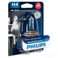 Лампа галогеновая H4 BLUEVISION MOTO 60/55 Вт 12 В PHILIPS 12342BVUBW 834717 D4HAX GOC 36231230 - Изображение 2