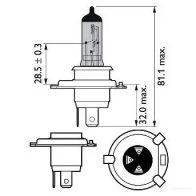 Лампа галогеновая H4 BLUEVISION MOTO 60/55 Вт 12 В PHILIPS 12342BVUBW 834717 D4HAX GOC 36231230 - Изображение 3