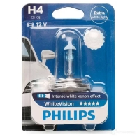 Лампа галогеновая H4 WHITEVISION 60/55 Вт 12 В PHILIPS 12342WHVB1 834850 GOC 22103230 53H8O - Изображение 2