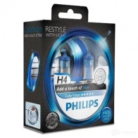 Лампа галогеновая H4 COLOR VISION 60/55 Вт 12 В 3000-4000K PHILIPS KY096 12342CVPBS2 834731 GOC 36793528 - Изображение 2