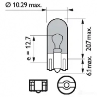Лампа накаливания W5W WHITEVISION 5 Вт 12 В PHILIPS GOC 39204330 835972 12961NBVB2 39204330 - Изображение 2