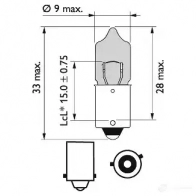 Лампа накаливания H6W BAX9S 6 Вт 12 В PHILIPS 12036BVCP GOC 87609628 834284 87609628 - Изображение 3
