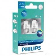 Лампа светодиодная W5W ULTINON LED 1.0 Вт 12 В 4000K PHILIPS 127914000KX2 1439693696 9M 97WJ