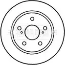 Тормозной диск BORG & BECK YWWZN Toyota Auris (E180) 2 Универсал 1.4 D 4D (NDE180) 90 л.с. 2013 – 2025 XS NWQ BBD4664