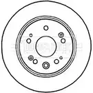 Тормозной диск BORG & BECK BBD4804 2AU1S F2 Honda CR-V 2 (RD) Кроссовер 2.2 CTDi (RD9) 140 л.с. 2005 – 2006 8KUVKLW