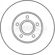 Тормозной диск BORG & BECK H9CQ4L J BBD5244 Ford C-Max 2 (CB7, CEU) Минивэн 1.6 Duratec Ti 125 л.с. 2010 – 2025 R8K536