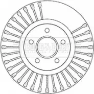 Тормозной диск BORG & BECK RA 6TD4 XZFRTD BBD5353 Ford Kuga 2 (CBS, C512, DM2) Кроссовер 1.6 EcoBoost 150 л.с. 2013 – 2025