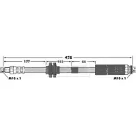 Тормозной шланг BORG & BECK Fiat Punto (188) 2 Хэтчбек 1.3 JTD 16V 70 л.с. 2003 – 2012 VOZKV5 Y6B BZU BBH6779