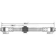Тормозной шланг BORG & BECK B 11IK4 0ARUD BBH7178 Renault Scenic (JA, FA) 1 Минивэн 1.9 dCi Rx4 101 л.с. 2002 – 2003