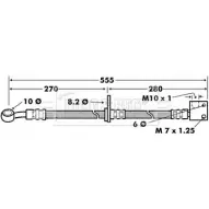 Тормозной шланг BORG & BECK Honda Fit 2 (GD, GE) Хэтчбек 1.2 i-DSI (GD5, GE2) 78 л.с. 2002 – 2007 3V55XN X BBH7445 3M0A81W