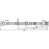 Тормозной шланг BORG & BECK 3C 520BO QY0AEK BBH7646 Mitsubishi L200 4 (KB4T) Пикап 2.5 DI D 4WD (KB4T) 178 л.с. 2010 – 2015